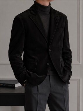 NWOT Calvin Klein Jeans Men's Black Corduroy Blazer Sport Coat Jacket Sz M Coat